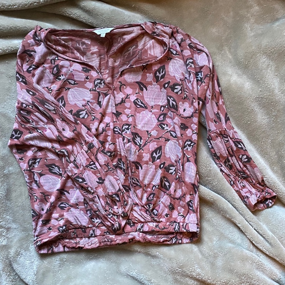 Lucky Brand Faux Wrap Top